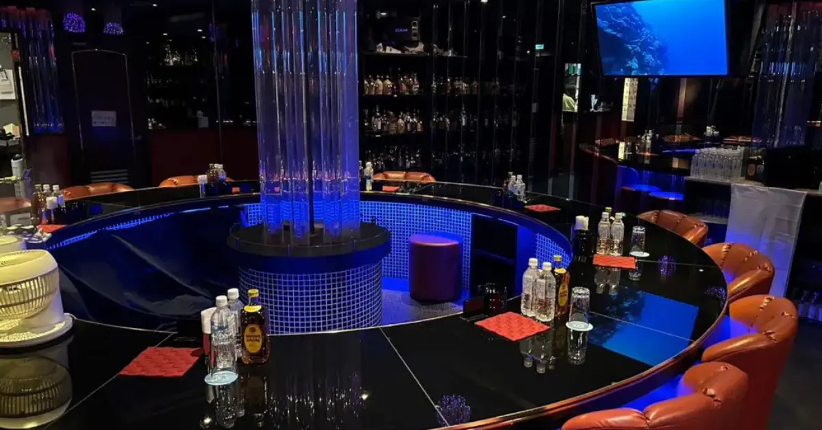 ｛五反田 別世界 （ベツセカイ）｝のカウンターを撮影した店内内装