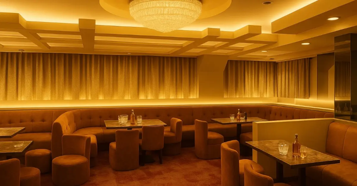 銀座アンサンブルのメインフロア（店内内装. テーブル側から撮影） - ニュークラブ体入求人