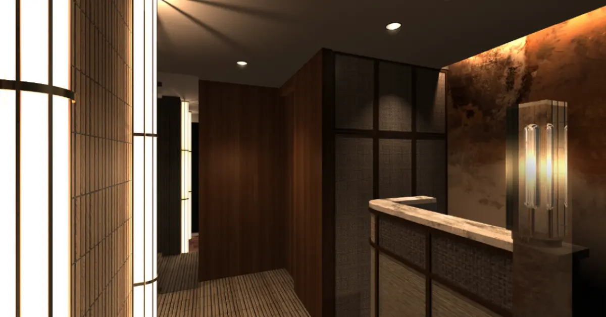 赤坂ザクラブ離れのメインフロア（店内内装・フロント側から撮影） - キャバクラ体入求人