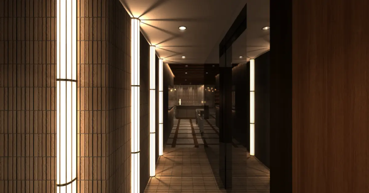 赤坂ザクラブ離れのメインフロア（店内内装・通路側から撮影） - キャバクラ体入求人