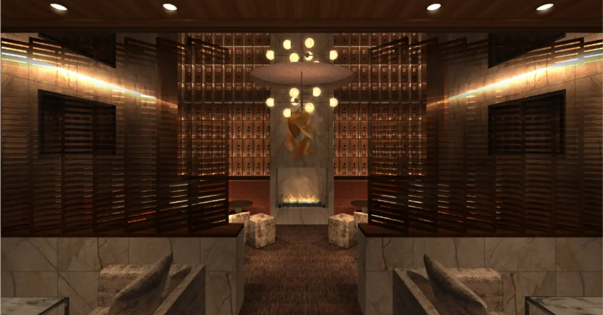 赤坂ザクラブ離れのメインフロア（店内内装・テーブル側から撮影） - キャバクラ体入求人