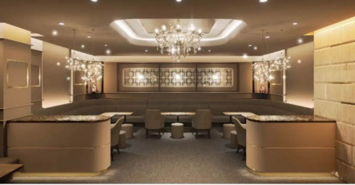 銀座アリアのメインフロア（店内内装・通路側から撮影） - 高級クラブ体入求人