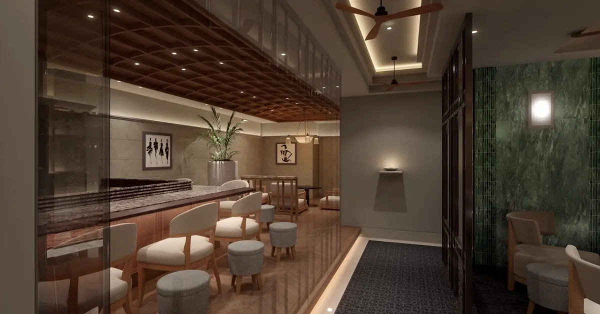 銀座 ラクロレのカウンター 店内内装