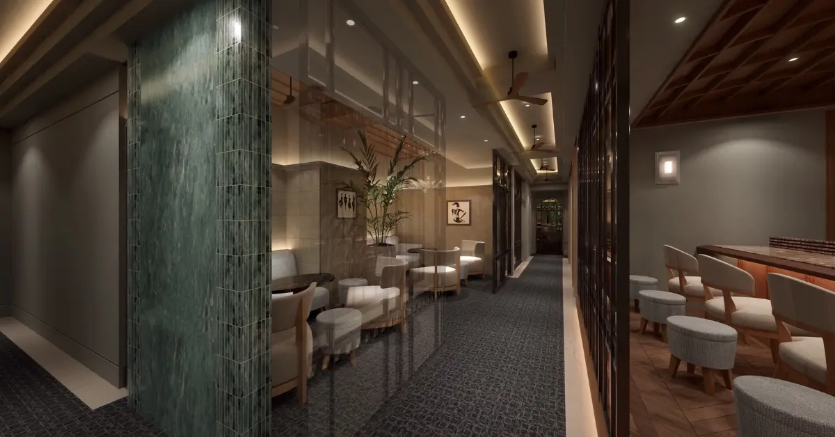 銀座 ラクロレのメインフロア 店内内装 通路側から撮影