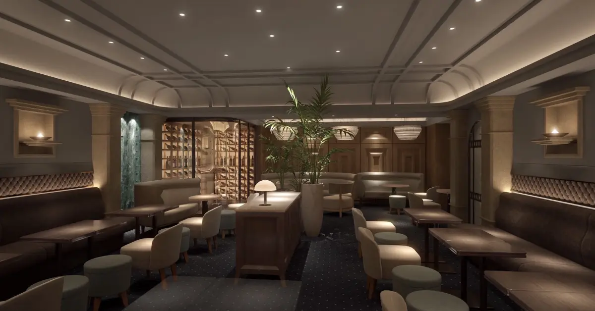 銀座 ラクロレのメインフロア 店内内装 テーブル側から撮影