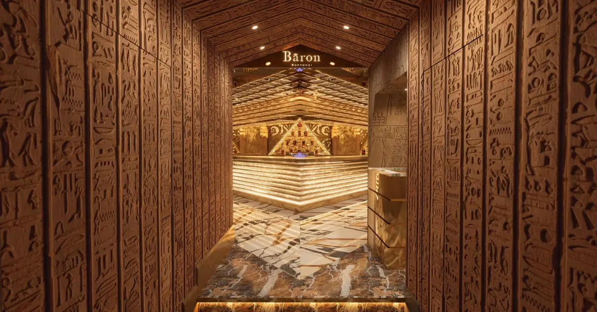 六本木バロンのエントランス 店内内装 通路側から撮影