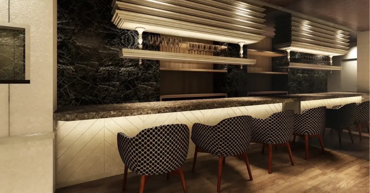 銀座アスティ（ASTII）のカウンターを撮影した店内内装