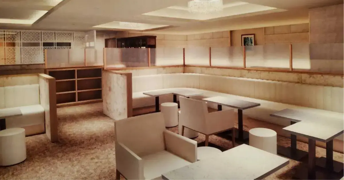 銀座サク（朔）のメインフロアを撮影した店内内装