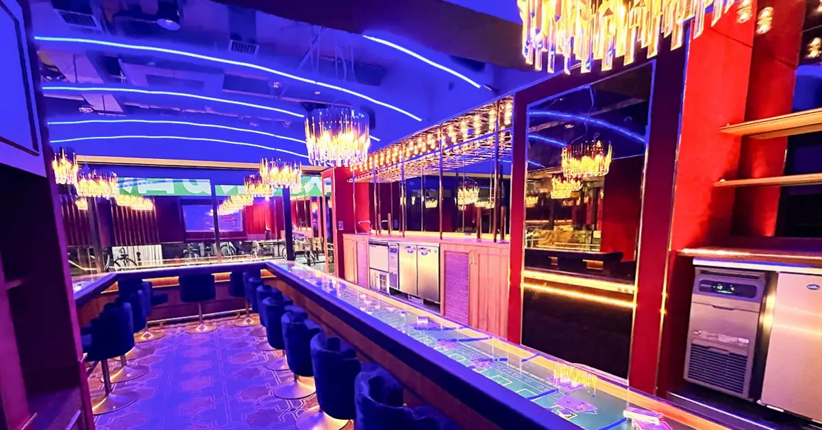 上野 ビーフォー(BUNNY lounge B4)のカウンター席を撮影した店内内装